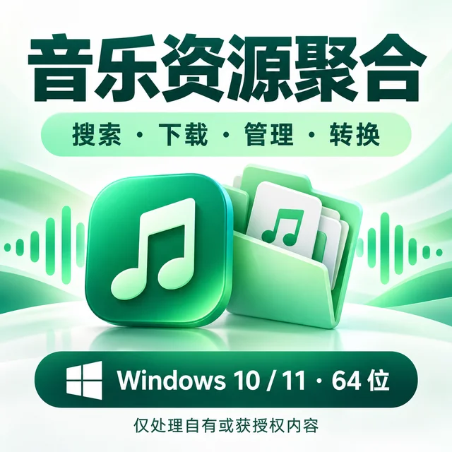 音乐资源聚合下载:Windows音乐搜索、下载管理与格式转换教程